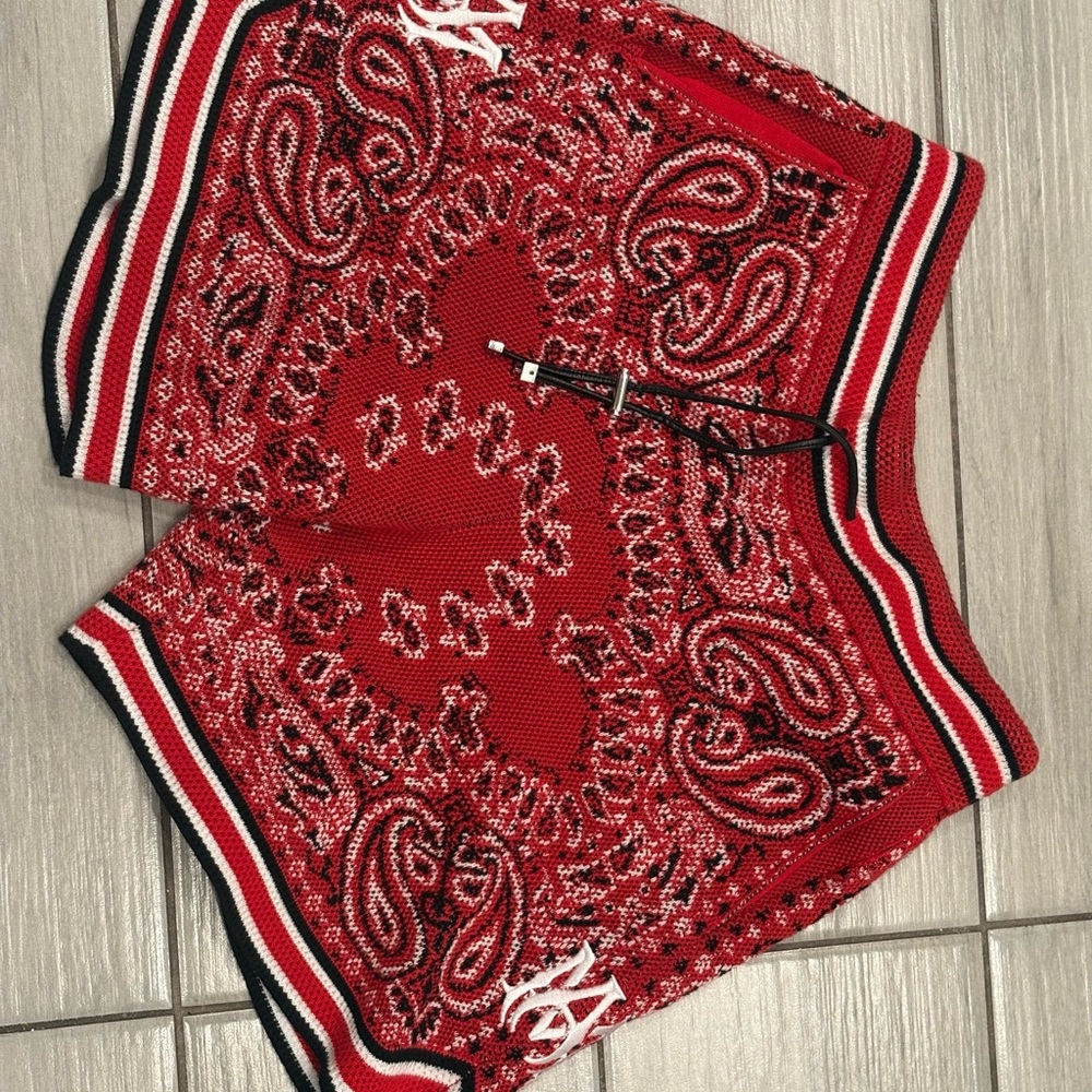 AMIRI Red Paisley Athletic Shorts